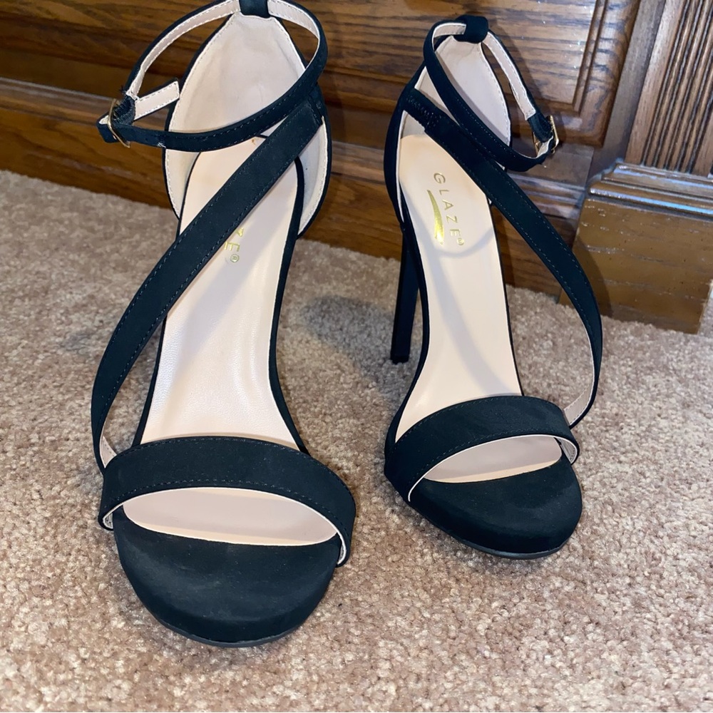 Brand new never worn gorgeous black strappy pumps from Miss Lola